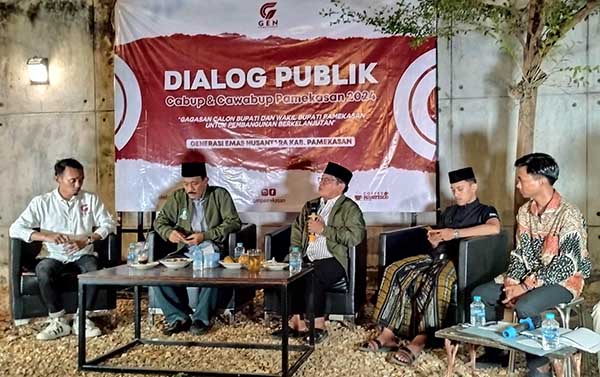 Fattah Jasin dan Mujahid Ansori saat menghadiri Dialog Publik bersama Gen Pamekasan. (Seru.co.id/udi) - Dialog Publik Bersama Calon Bupati, Gen Pemuda Pamekasan Datangkan Pasangan Tauhid