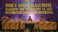 Korlantas Polri dan Satlantas Polres Batu Gelar Monev Sosialisasi Modul Blackspot & Trouble Spot TA 2024