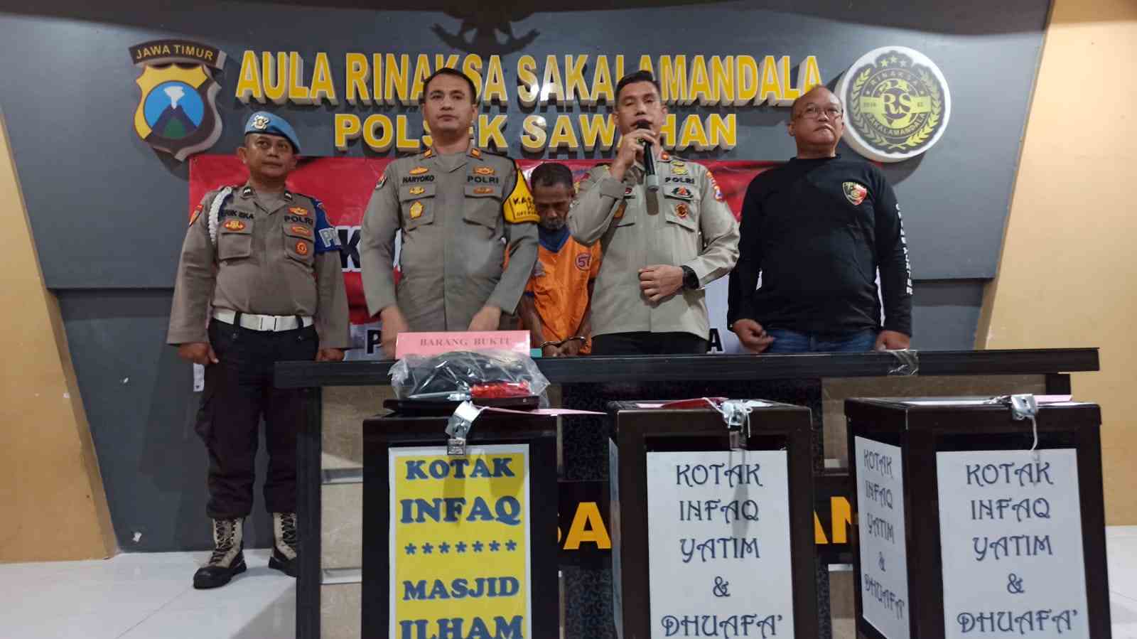 Tak Jera Masuk Bui, Residivis Kembali Beraksi Mencuri Kotak Amal