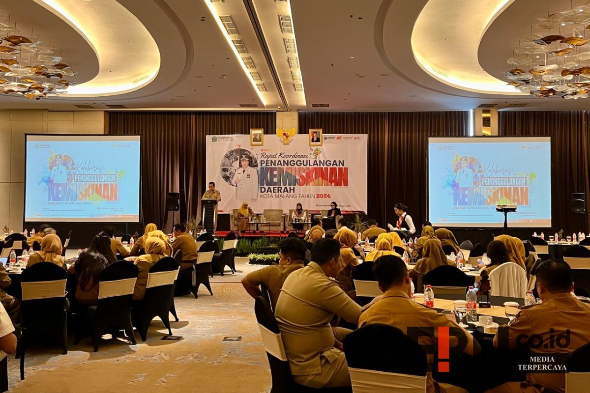 Penyampaian sambutan dari perwakilan Pj Kota Malang. (ws12) - Pemkot Malang Targetkan Penurunan Angka Kemiskinan 3,66 Persen pada Tahun 2026