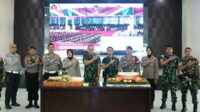 Peringati HUT ke-79 TNI, Polresta Makota berikan 13 tumpeng serentak. (ist) - Peringati HUT ke-79 TNI, Polresta Makota Berikan 13 Tumpeng Serentak
