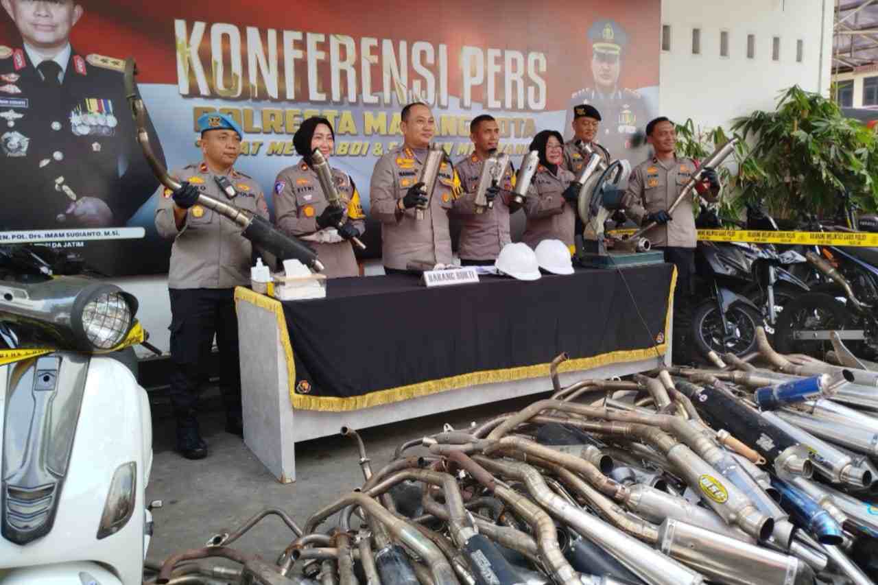 Operasi Zebra Semeru 2024, Satlantas Polresta Malang Kota Sita Ratusan Knalpot Brong
