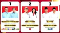 Tiga Paslon Wali Kota dan Wakil Wali Kota Malang. (ist) - Ini Jadwal dan Tema Materi Debat Ketiga Paslon Pilkada Kota Malang
