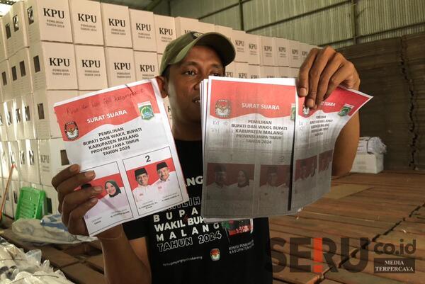 KPU Kabupaten Malang Kekurangan Surat Suara, 1.020 Diantaranya Rusak