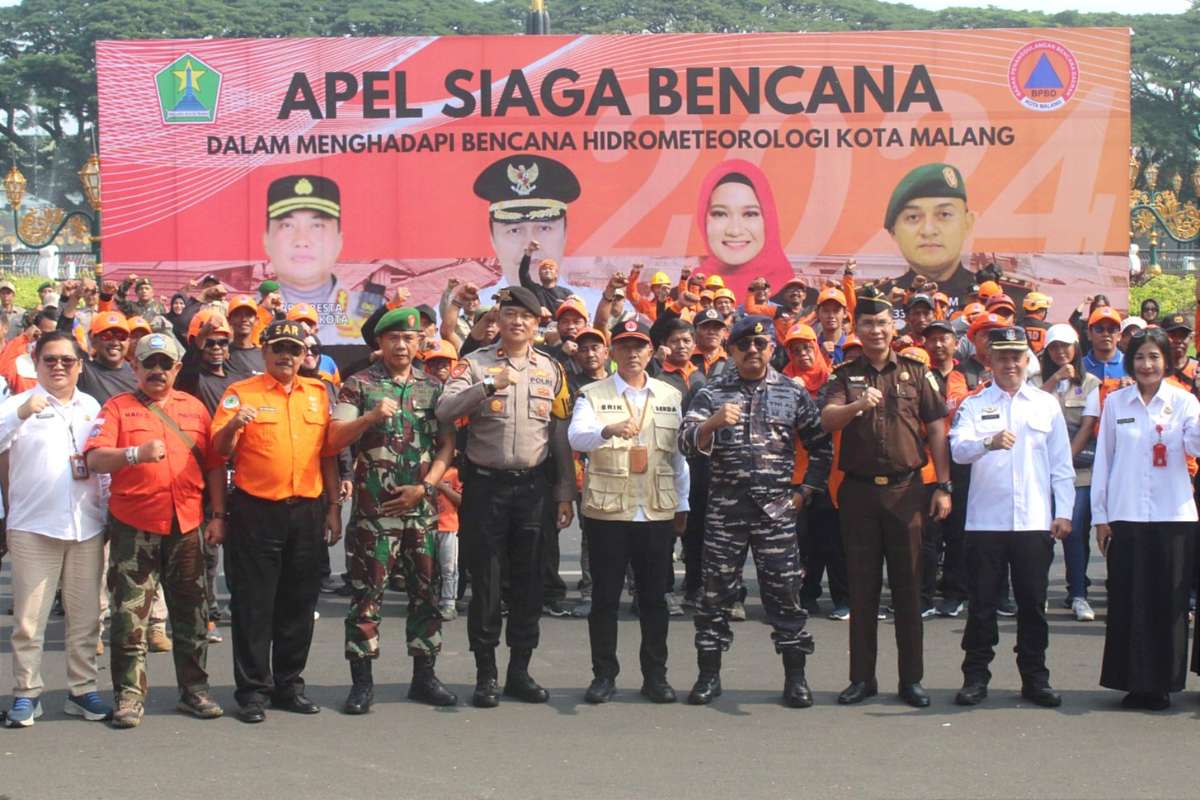Kasdim 0833 hadiri apel siaga bencana Hidrometeorologi di Balai Kota Malang. (ist) - Kasdim 0833 Hadiri Apel Siaga Bencana Hidrometeorologi di Balai Kota Malang