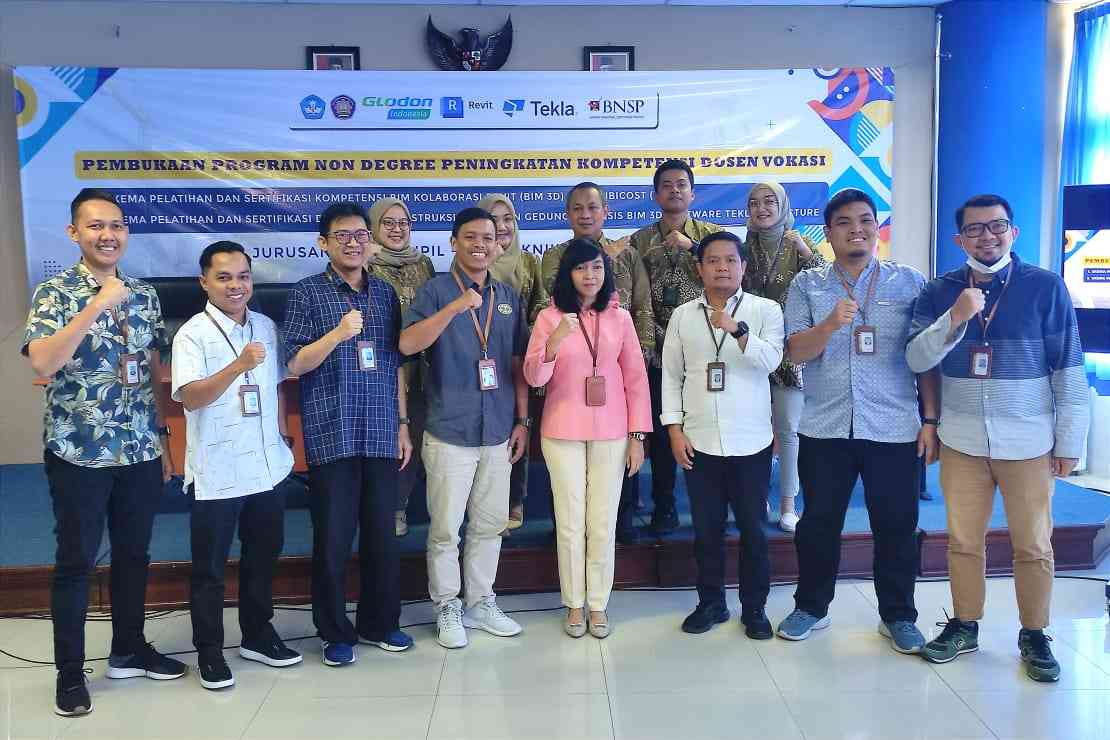 Polinema Gelar Pelatihan dan Sertifikasi BIM Revit-Cubicost dan Tekla bagi 25 Dosen Vokasi