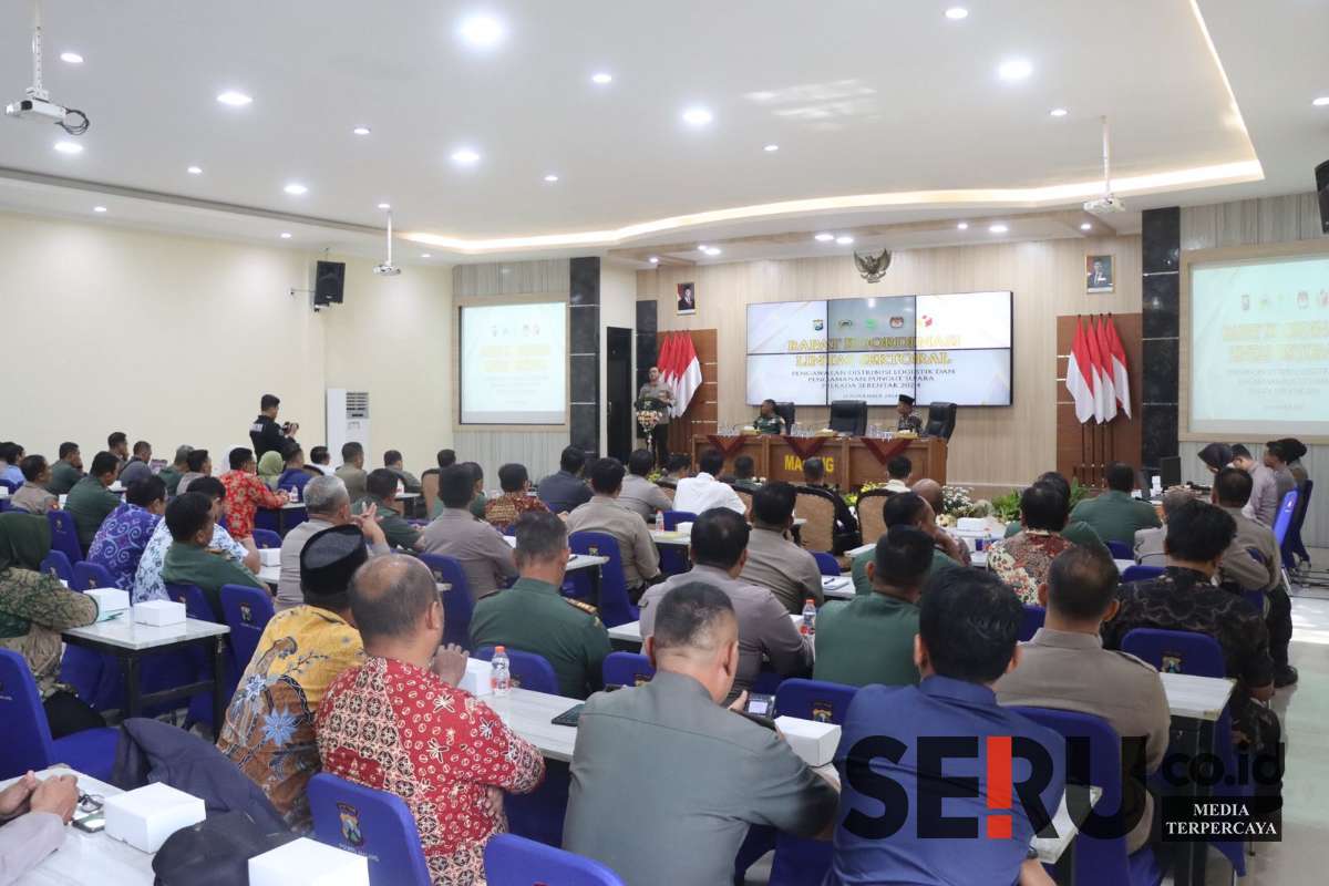 Rapat Koordinasi (Rakor) Lintas Sektoral guna memantapkan mempersiapkan pengamanan Pilkada Serentak 2024. (Seru.co.id/wul) - Polres Malang Gelar Rakor Lintas Sektor untuk Kesiapan Pendistribusian Logistik dan Pelaksanaan Pilkada 2024