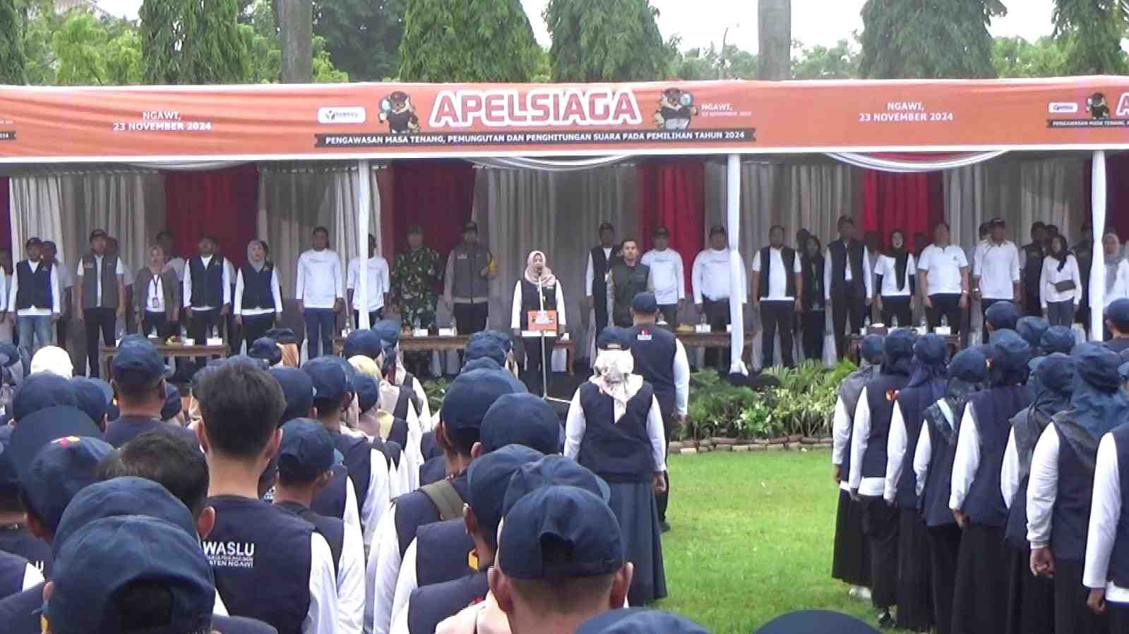 Gelar Apel Siaga, Bawaslu Ngawi Optimalkan Pengawasan Masa Tenang