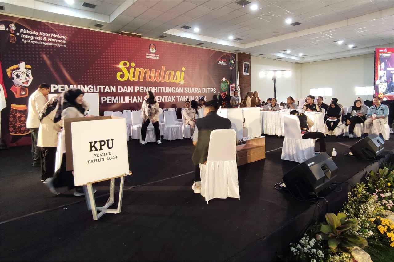 KPU Kota Malang Simulasi Pemungutan dan Perhitungan Suara Bagi PPK dan KPPS