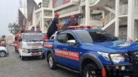 Tim Rescue dari berbagai unsur saat mendatangi Pasar Induk Among Tani Untuk Latihan Simulasi Bencana. (dik) - Pasar Among Tani Batu Didatangi Tim Sar dan Puluhan Team Rescue, Ada Apa?