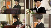 UB kukuhkan Prof. Afifah Kusumadara, Prof. Agus Suharyanto, Prof. Herly Evanuarini dan Prof.  Irwan Noor. (ist) - UB Kukuhkan Empat Profesor Lintas Ilmu dari FH FT Fapet dan FIA