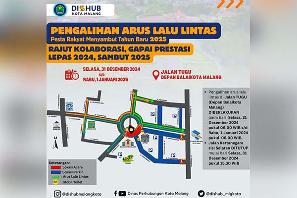 Dishub Kota Malang Siapkan Lokasi Parkir Pesta Rakyat Tahun Baru 2025