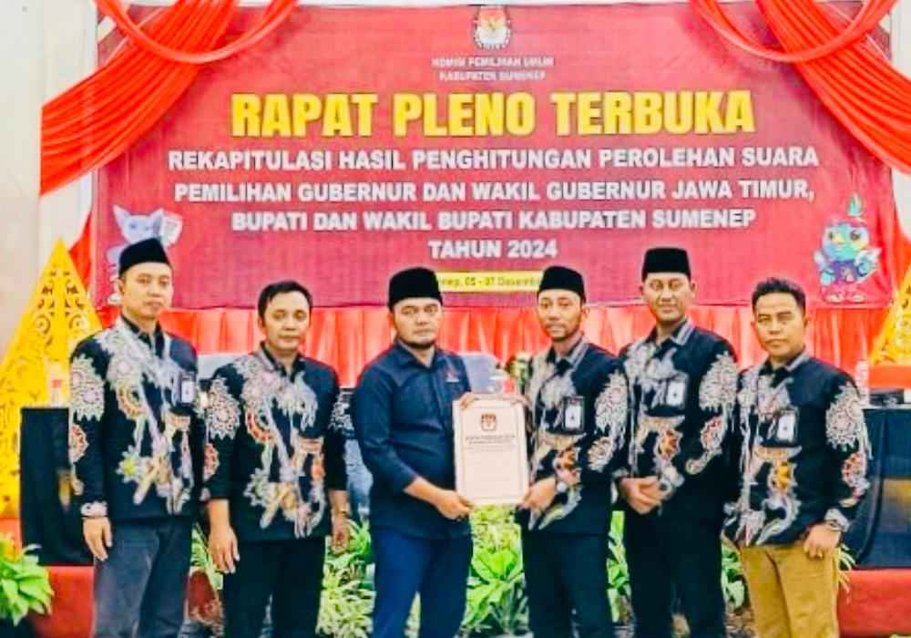 KPU Sumenep Tetapkan Paslon FAHAM Unggul Ratusan Ribu Suara