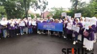 Ratusan Perempuan Bangsa aksi bersama tolak judol dan pinjol ilegal di CFD. (rhd) - Ratusan Perempuan Bangsa Aksi Bersama Tolak Judol dan Pinjol Ilegal di CFD