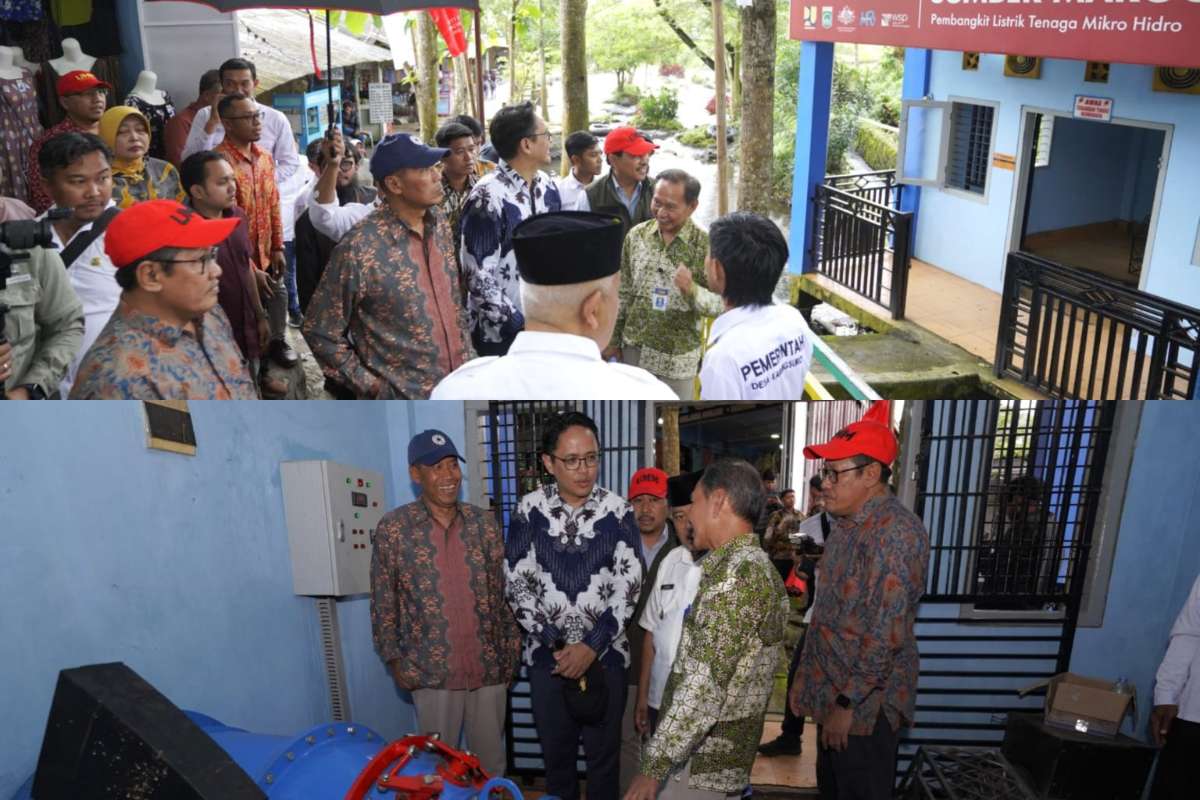 Wamen Diktisaintek Prof. Fauzan saat meninjau PLTMH Sumber Maron. (ist) - PLTMH Buatan UMM Dilirik Kemendiktisaintek RI
