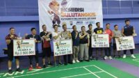 Final Ekshibisi Bulutangkis Kapolresta Makota Cup 2024 Sengit, Tim Dipaksa Kompak