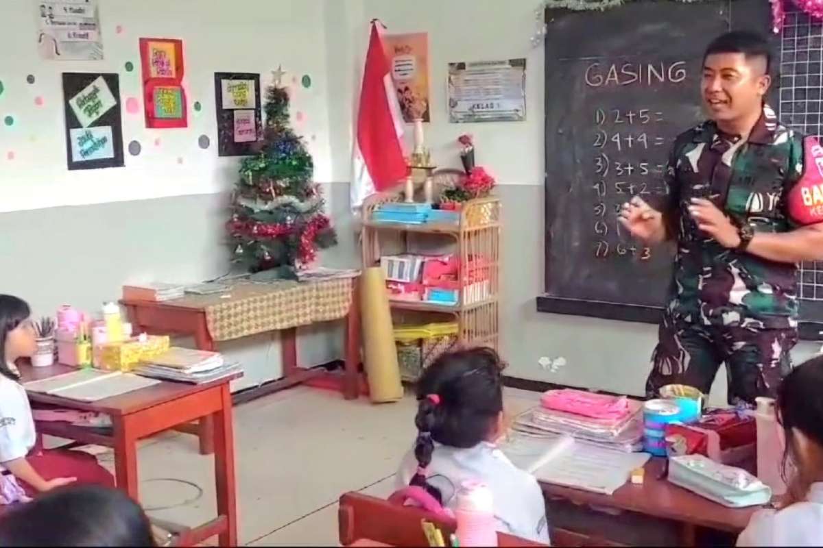Babinsa Sukun Kenalkan Metode Gasing di SD Kristen ELIM. (ist) - Babinsa Sukun Kenalkan Metode Gasing di SD Kristen ELIM