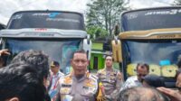 Dirlantas Polda Jatim usai melakukan Ramp Check Armada Bus rombongan SMK IT Bali Global Bandung. (ist) - Parah! Bus Pembawa Rombongan Siswa SMK yang Nahas di Batu Semuanya Tidak Laik Jalan