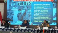 Kapolres Batu saat mengungkap capaian penanganan kasus di Polres Batu sepanjang 2024. (Seru.co.id/dik) - Ungkap Kasus Perdagangan Bayi Jaringan Nasional, Kapolres Batu: Pembelinya Ada dari Batu