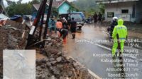 Kondisi longsoran di halaman milik Kusnan (57), yang berada di Dusun Jabon, RT9RW9, Desa Wonoagung, Kecamatan Kasembon, Kabupaten Malang. (ist) - Halaman Rumah Warga Kasembon Longsor, Material Halangi Jalur Provinsi Malang - Kediri