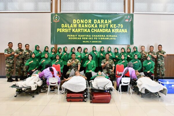 Korem 083/Bdj Gelar Donor Darah, Peringati HUT ke-79 Persit Kartika Chandra Kirana