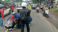 Lokasi korban terserempet kendaraan roda enam dan tertabrak truk roda 10. (ist) - Berusaha Mendahului Truk Roda Enam, Seorang Wanita Tewas Tertabrak
