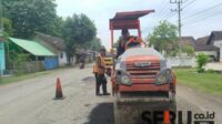 Perbaikan ruas jalan provinsi yang menuju Pabrik Semen Imasco. (Seru.co.id/amb) - Jalan Menuju Pabrik Semen Imasco di Jember Diperbaiki Pemprov Jatim
