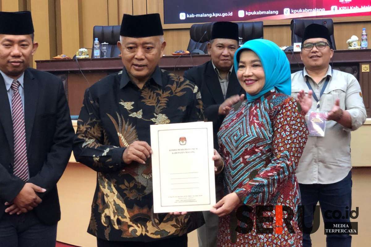 Bupati dan Wakil Bupati Malang terpilih, HM Sanusi dan Lathifah Shohib. (Seru.co.id/wul) - Bupati dan Wakil Bupati Malang Tetap Berangkat Retret Meski Dilarang Megawati