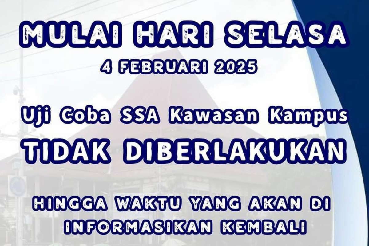 Flyer Dishub Jember tentang penghentian Uji Coba Sistem Satu Arah (SSA). (Seru.co.id/amb) - Sistem Satu Arah di Wilayah Kampus Jember Dihentikan, Dishub Lakukan Evaluasi