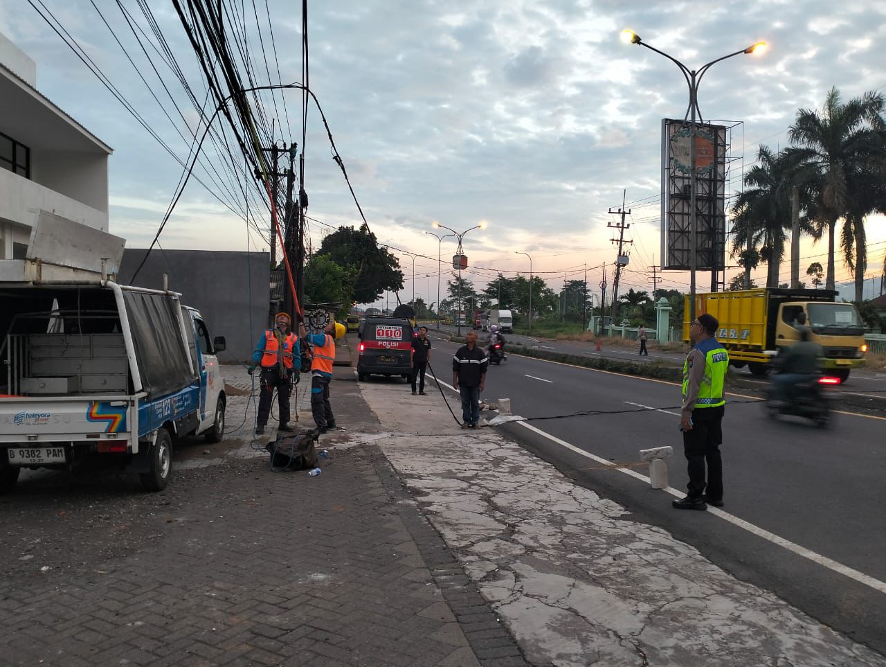 Polres Malang Dalami Dugaan Kecelakaan Karena Kabel Melintang di Lawang