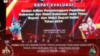 KPU Kabupaten Kediri menggelar Rapat Evaluasi Badan Adhoc Penyelenggara Pemilihan Bersama PPS se- Kabupaten Kediri