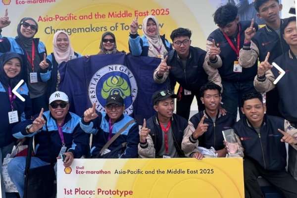 Tim Semeru UM raih juara 1 kategori Prototype Shell Eco-Marathon Asia Pasifik dan Timur Tengah 2025. (ist) - Lewat Mobil Kumbolo Evo-3, Tim Semeru UM Raih Juara 1 Kategori Prototype