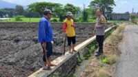 Dukung Ketahanan Pangan, Bhabinkamtibmas Temas Turun Langsung Bantu Petani Olah Lahan