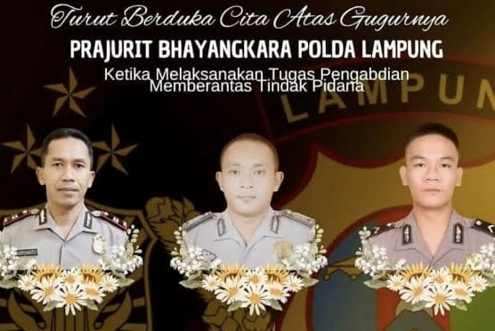 Tiga Polisi Gugur Saat Gerebek Judi Sabung Ayam Diberi Kenaikan Pangkat