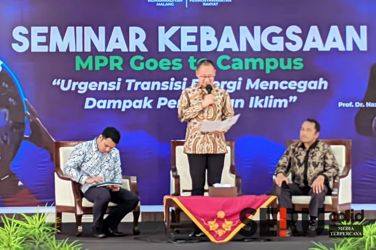 MPR RI menekankan pentingnya transisi energi serta peran perguruan tinggi sebagai pusat riset, inovasi dan pembelajaran. (ws13) - Sambangi UMM, MPR RI Kampanye Urgensi Transisi Energi untuk Perbaiki Kualitas Lingkungan