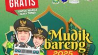 Poster mudik gratis bareng Pemprov Jatim. (ist/ Instagram @dishubjatim) - Jangan Sampai Ketinggalan! Mudik Gratis Bareng Pemprov Jatim Dibuka Mulai 10 Maret 2025