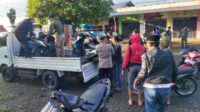Proses pengamanan kendaraan yang terjaring operasi. (ist) - Polisi Amankan Puluhan Kendaraan Roda Dua dan Sound Horeg pada Gelaran Balap Liar di Dau