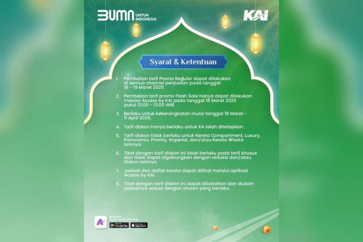 Syarat dan ketentuan Promo Ramadan Festive. (ist) - KAI Hadirkan Promo Ramadan Festive, Tiket Kereta Mulai Rp100.000