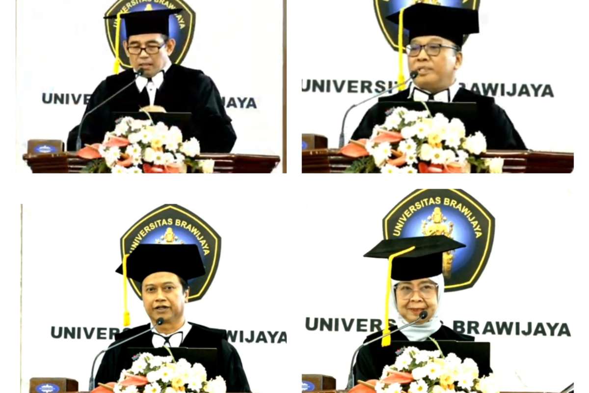 Empat profesor baru dikukuhkan oleh UB, tiga dari Fakultas Teknik (FT) dan satu dari Fakultas Perikanan dan Ilmu Kelautan (FPIK). (ist) - UB Kukuhkan Empat Profesor Baru: Ciptakan Inovasi Pengelasan hingga Pengelolaan Sungai Berkelanjutan