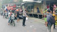 PickUp Pengangkut Gas LPG di Bandulan Tabrak Dua Motor dan Rumah Warga