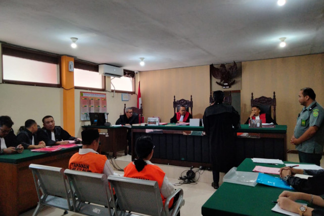 Sidang perdana kasus dugaan TPPO usai digelar di PN Kelas 1A Malang. (ist)