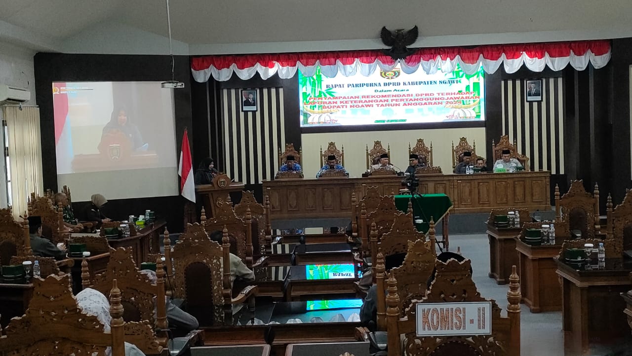 DPRD Kabupaten Ngawi Rekomendasi LKPJ Bupati Sebagai Bahan Evaluasi