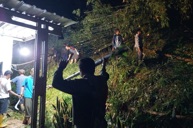Tertimpa Rumpun Bambu, Rumah Warga Lawang Rusak dan Pemilik Alami Luka - luka
