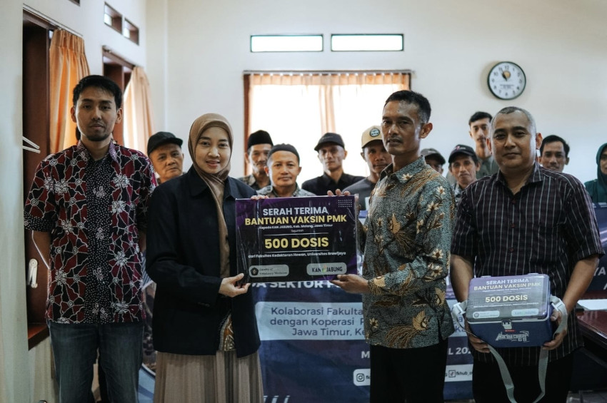 FKH UB Gelontorkan 500 Vaksin untuk Peternak Sapi Malang Raya Menuju Indonesia Bebas PMK 2035