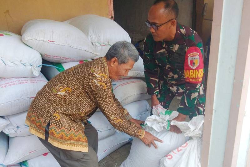 Babinsa Tlogowaru Dampingi Petani Penggilingan Padi Dorong Kemandirian Pangan
