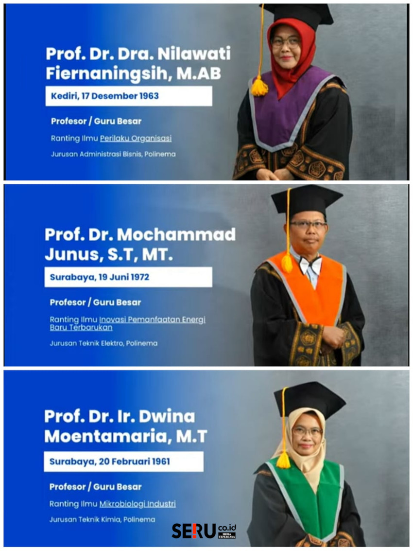Prof. Nilawati Fiernaningsih, Prof. Mochammad Junus dan Prof. Dwina Moentamaria. (rhd)