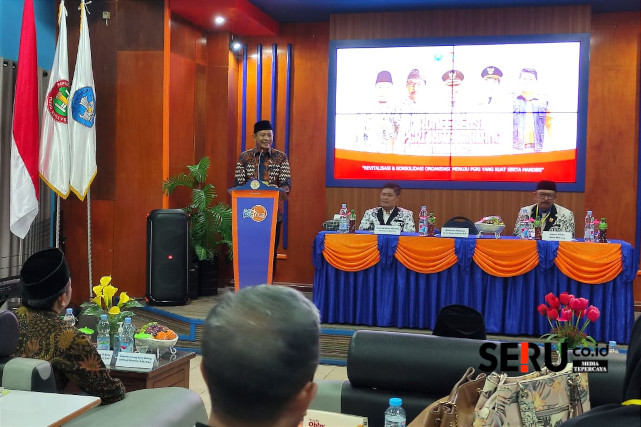 Wali Kota Malang, Dr Ir Wahyu Hidayat MM menyampaikan sambutan. (rhd)
