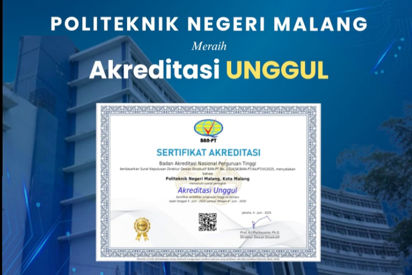 Polinema Raih Predikat Kampus Akreditasi Unggul