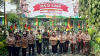 Babinsa Karangbesuki Monitoring Pesta Siaga Pramuka Kwartir Ranting Sukun di SD As Salam