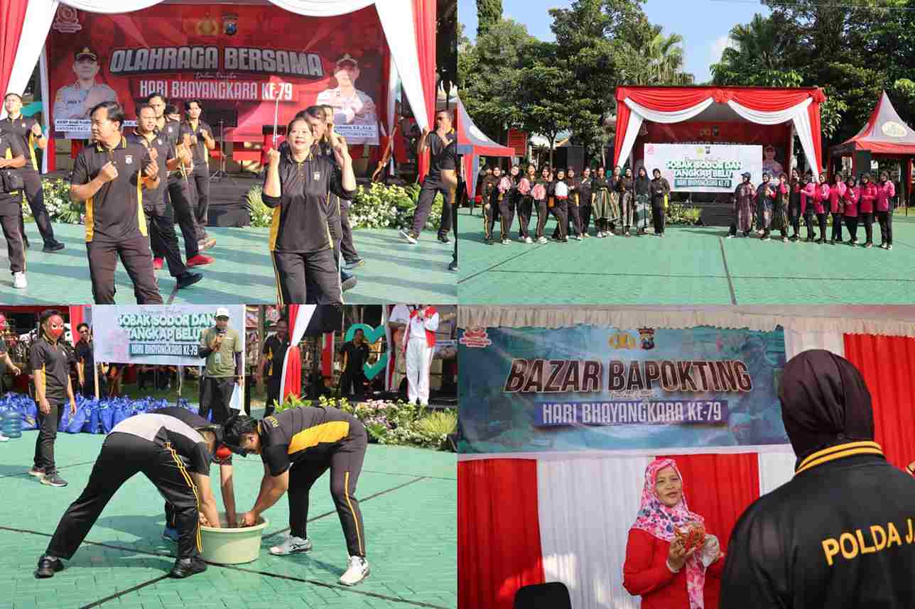 Serunya Olahraga Bersama dan Bazar Bapokting Meriahkan Hari Bhayangkara ke-79 di Polres Batu